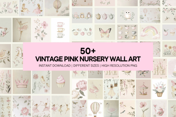 Download Vintage Pink Prints Nursery Wall Art - Wall art Collection