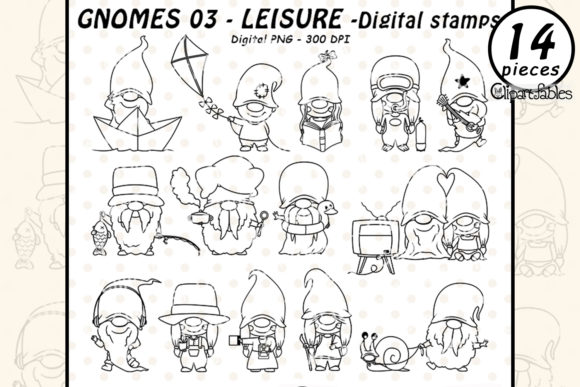 Download Cute GNOME LEISURE DIGITAL STAMPS - Leisure Collection
