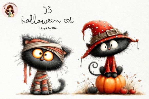Download Cute Halloween Black Cat PNG Clipart - Premium Resources