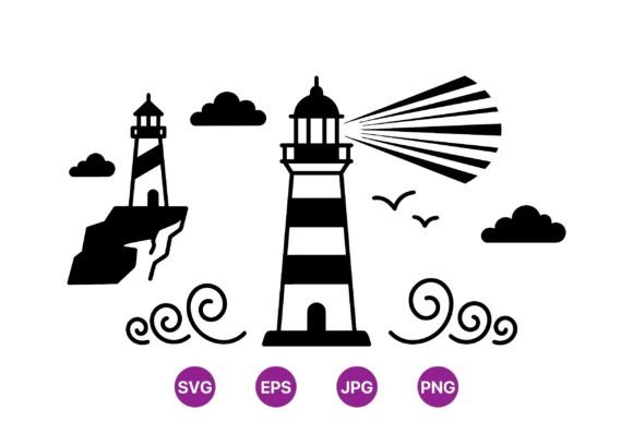 Download Coastal Lighthouse SVG Design Set - Lighthouse svg Collection