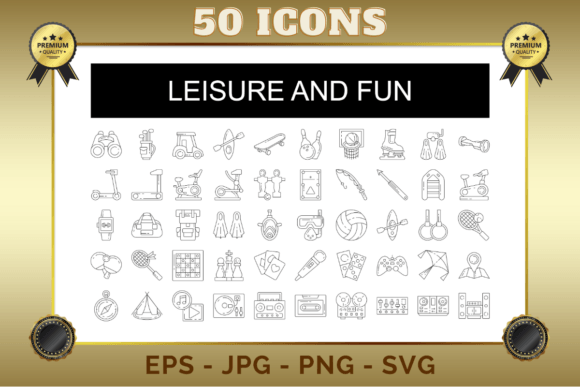 Download Leisure &amp; Fun Outline Icons - Leisure Collection