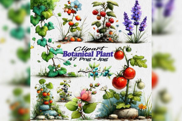 Download Watercolor Botanical Garden Herbs PNG - Botanical Collection