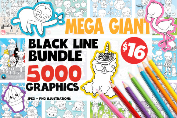 Download 5000 in 1 - Black Lines Mega Bundle - Black Collection