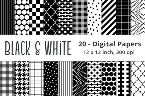 Download Black and White Digital Paper Background - Black Collection