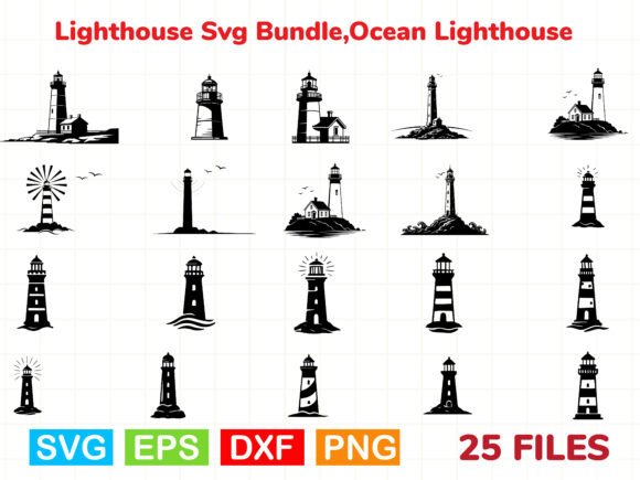 Download Lighthouse Svg Bundle,Ocean Lighthouse - Lighthouse svg Collection