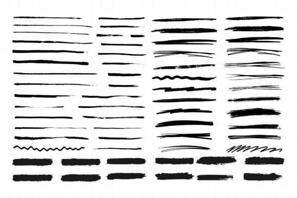 Download Marker Lines. Black Ink Pen Brush Stroke - Black Collection