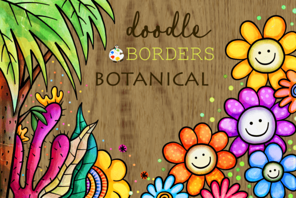 Download Doodle Floral Botanical Page Borders - Botanical Collection