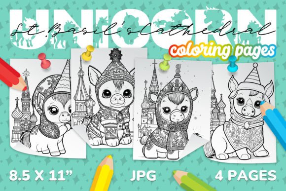 Download Unicorn @ St. Basil's Cathedral Coloring - Basil Collection
