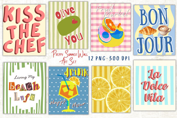 Download Preppy Summer Wall Art Set - Wall art Collection