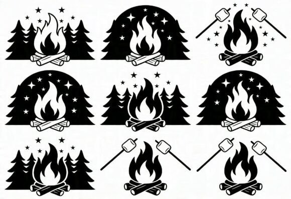 Download Campfire and Marshmallow SVG Bundle - Campfire Collection