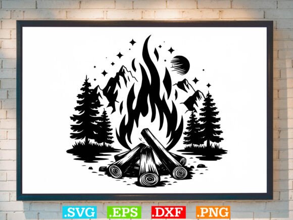 Download Mountain Bonfire SVG, Campfire Scene Svg - Campfire Collection