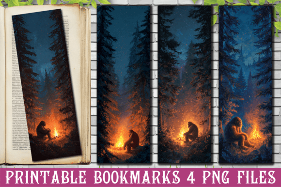 Download Bigfoot Campfire Night Bookmark PNG - Campfire Collection